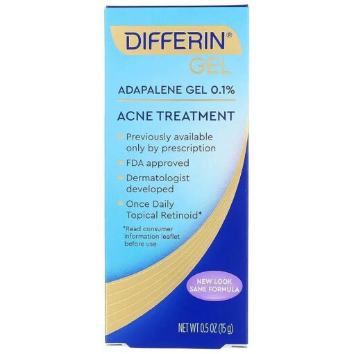 Differin Adapalene Gel 0.1 % Acne Treatment, 0.5 Ounces each ( Value Pack of 2 )