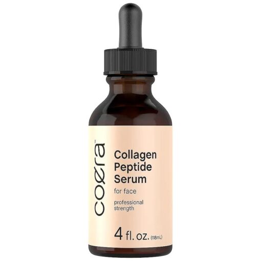 Collagen Serum for Face | 4 fl oz | with Collagen Boosting Peptides | Professional Strength Formula | Free of Parabens, SLS, & Fragrances