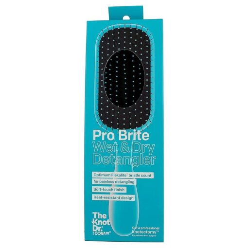 The Knot Dr. hair brush by Conair - Detangling hair brush - wet brush - Removes Knots and Tangles in wet or dry hair - Blue