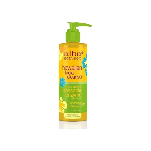 Alba Botanica Pore Purifying Pineapple Enzyme Hawaiian Facial Cleanser, 8 oz, ( Pack of 2 )