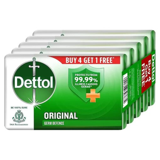 Dettol Original Germ Protection Bathing Soap bar, 125gm ( Pack of 5 )