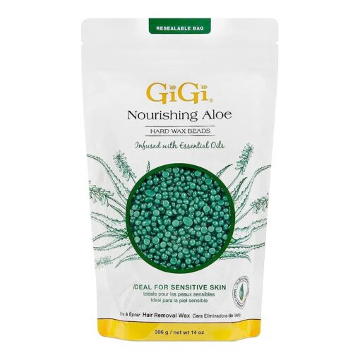 GiGi Nourishing Aloe Hard Wax Beads for Hair Removal, 14 oz bag