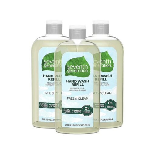 Seventh Generation Hand Soap Refill, Free & Clear Unscented, 24 oz, 3 pack ( Packaging May Vary )