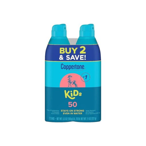 Sunscreen Spray SPF 50, Broad Spectrum, Water Resistant for Kids, # 1 Pediatrician Recommended Brand, 5.5 Ounce ( Pack of 2 )