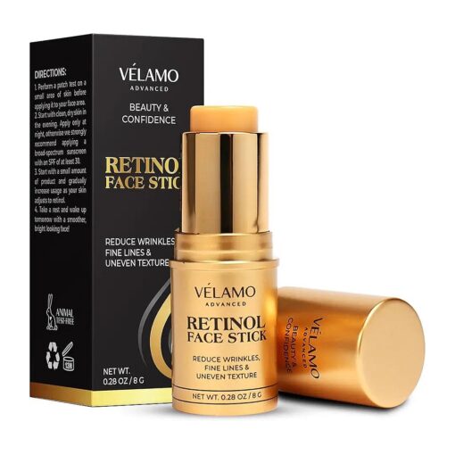 VELAMO ADVANCED Retinol Face Stick : Reduce Fine Lines Wrinkles and Uneven Texture - Retinol Cream Wrinkle Cream for Face Anti Wrinkle Cream Anti Aging Face Cream - 8 g/0.28 OZ