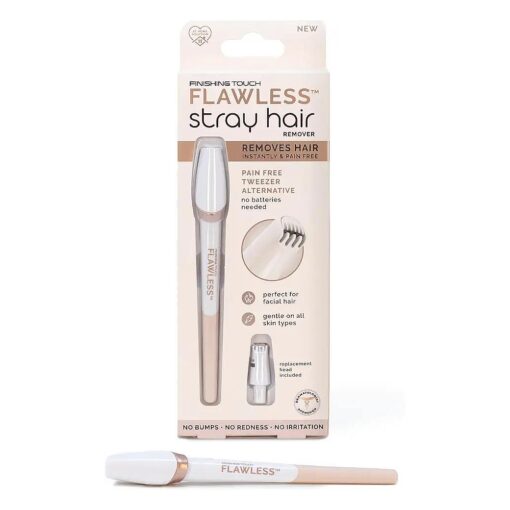 Finishing Touch Flawless Stray Hair Remover, Precise Micro-Blade Hair Removal Tool, Designed to Painlessly Cut Stray Hairs from Chin and Lips to Fingers and Toes, for All Skin Types