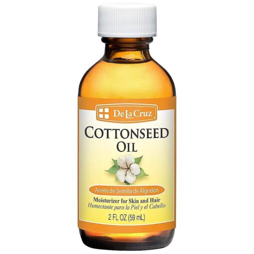 De La Cruz Cottonseed Oil - Moisturizer for Skin and Hair - Multipurpose Carrier Oil - 2 Fl OZ ( 1 Bottle )