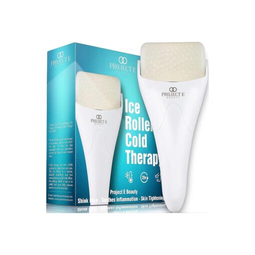 Ice Roller Cold Therapy by Project E Beauty | Reduce Under Eye Puffiness & Dark Circles | Tightens & Firms Skin | Diminish Wrinkles | Pain Relief | Muscle Soreness | Redness ( Face & Body Roller )