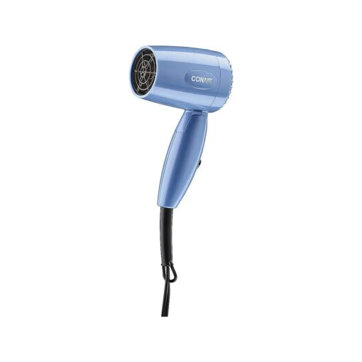 Conair Travel Hair Dryer with Dual Voltage, 1600W Compact Hair Dryer with Folding Handle, Travel Blow Dryer