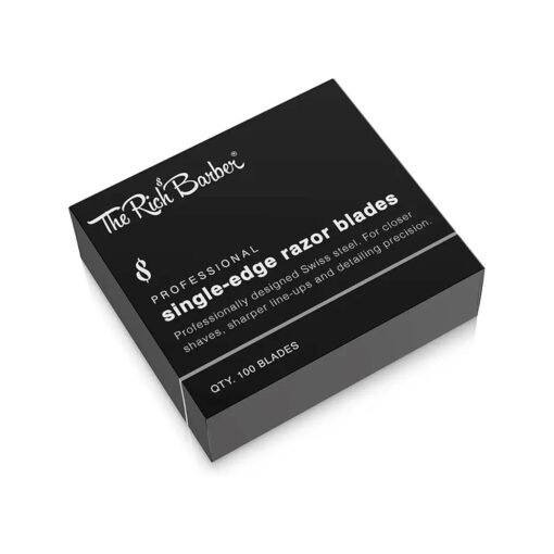 The Rich Barber Single Edge Razor Blades Designed for Straight Edge Shaving Razor Holder - ( 100 Pack )