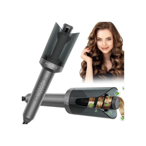 Automatic Curling Iron, Auto Hair Curler with 1 inch Ceramic Ionic Barre, 4 Gears Heating Temperatures & LCD Display Curling Iron Wand, Auto Shut-Off and Anti-Scald, Fast Heating for Hair Styling