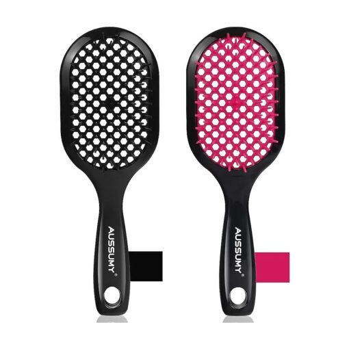 Vented Detangling Hair Brush - 2 Pack Detangler Hairbrush for Effortless Tangle Removal - Ultra-Soft Bristles -For Natural Curly Straight Wet Dry Damaged Hair for Women Men Kids