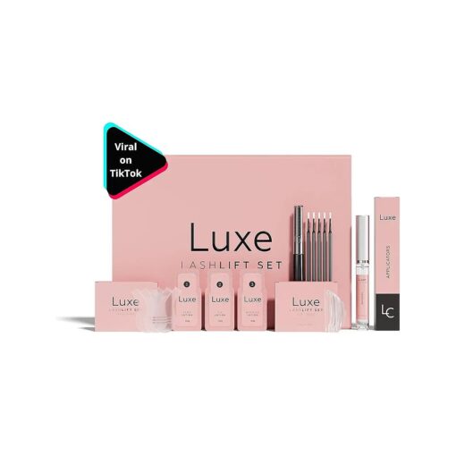 Eyelash Lift Kit by Luxe Cosmetics - Perfectly Curled Lashes for 8 Weeks- Easy DIY, 3 Full Applications - Complete Perm Kit to Curl Your Lashes at Home - Quick-Adhere Technology