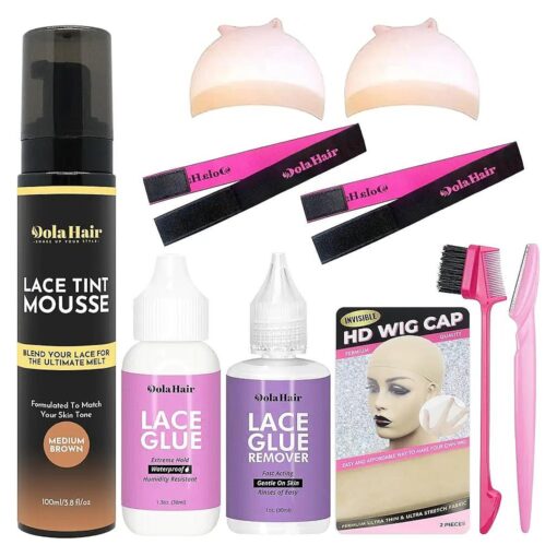 Dolahair Lace Tint Spray For Wigs Melt Wig Mousse Spray Foam Melting Hair Mousse For Lace Front Wig Lace Melting Spray Lace Glue Wig Kit Bleach Wig Glue Kit Wig Install Kit Wig Installation Kit