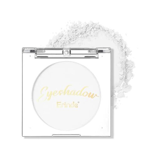 Erinde Single White Matte Eyeshadow Palette, Velvet Eye Shadow Compact Powder Primer Base Makeup, Long-Lasting Eye Makeup, Ultra-Blendable, Pigmented Color, Vegan Formula, 02 # WHITE SWAN