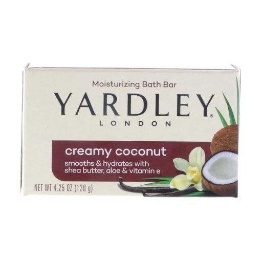 Yardley Creamy Coconut Bath Bar, 4.25 oz Pack of 8