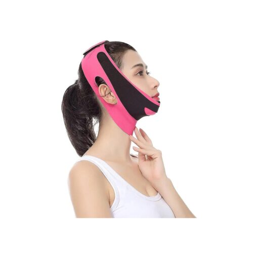 Face Lifting Belt Elastic Face Slimming Bandage V Line Face Shaper Women Chin Cheek Lift Up Belt Facial Anti Wrinkle Strap Face Care Slim Tools ( Color : Pink )