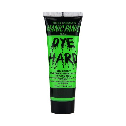 Electric Lizard Green Hair Dye Gel - Dye Hard - Temporary Washable Hair Color Gel In A Bright Green Shade With Strong Hold - Glows in Blacklight For Kids & Adults - Vegan ( 1.66 oz )