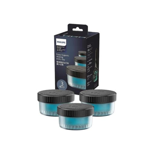 Philips Cleaning Solution for Electric Shaver S5000 S7000 S9000 S9000 Quick Clean Pods Cartridges Lemon Scent 160ml 3 Pack ( About 9 Months ) CC13/51