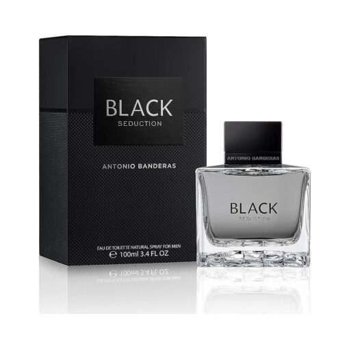 Antonio Banderas Perfumes - Black Seduction - Eau de Toilette Spray for Men - Long Lasting - Elegant, Masculine and Sexy Fragance - Amber Woody Scent- Ideal for Special Events - 3.4 Fl Oz