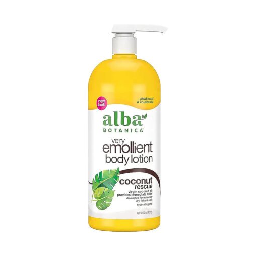 Alba Botanica Very Emollient Body Lotion, Coconut Rescue, 32 Oz