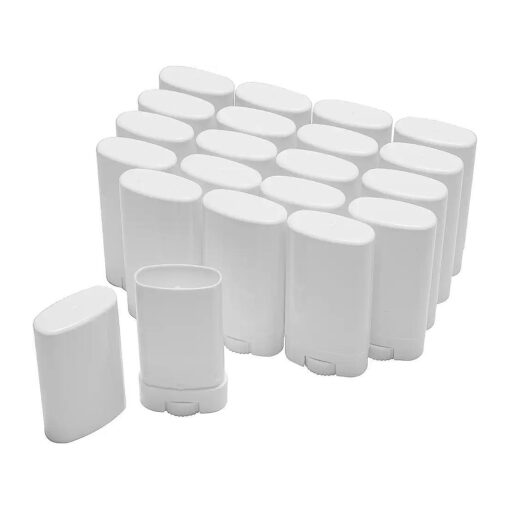 Empty Oval Deodorant Lip Lipstick Balm Tubes Containers Plastic ( 20-Pack ) ( 15ml, white )