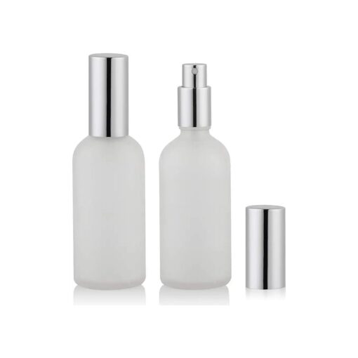 Empty Frosted Glass Spray Bottle 3.4oz, Perfume Atomizer, Fine Mist Spray ( 2 PACK )