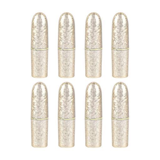 AUEAR, Empty Lip Balm Lipstick Tubes Container Bullet Shape for Lipstick Lip Balm DIY ( Gold, 8 Pack )