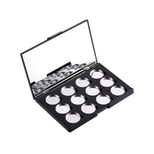 Empty Magnetic Eyeshadow Makeup Palette with Mirror and 12Pcs 26mm Round Metal Pans