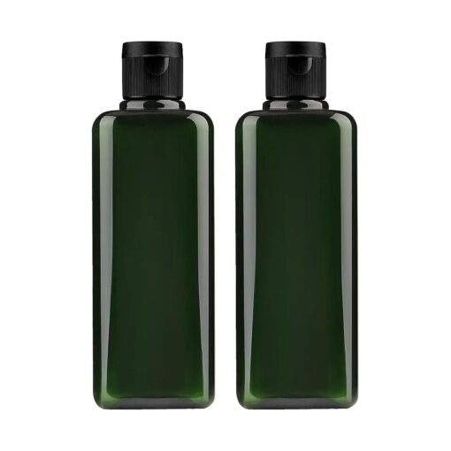 Plastic Empty Bottles Squeeze Bottles with Flip Cap, Flip Cap Bottle - Pack of 2, 200ml/6.7oz Green