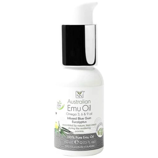 Emu Oil Pure Skin Moisturizer - Nail, Body, Face, Scalp & Hair Moisturizer with Omega 3, 6, 9, Vitamins, & Minerals - Australian Emu Oil for Skincare by Y-Not Natural - 60mL, Blue Gum Eucalyptus