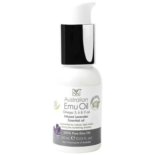 Emu Oil Pure Skin Moisturizer - Nail, Body, Face, Scalp & Hair Moisturizer with Omega 3, 6, 9, Vitamins, & Minerals - Australian Emu Oil for Skincare by Y-Not Natural - 60mL, Lavender