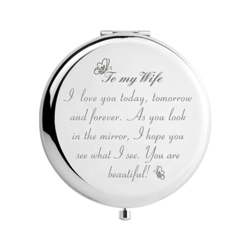 for Wife from Husband, for Her, Birthday Gifts for Women, to My Wife Personal Mirror, Wifey Gift ( Beautiful Wife )