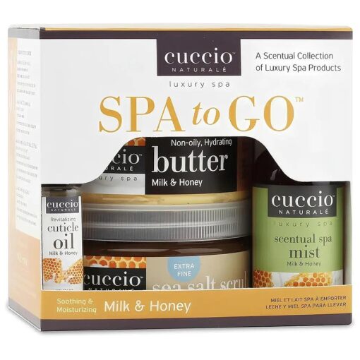 Cuccio 4 Piece Spa To Go Kit, Milk and Honey