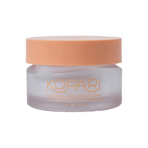 Kopari California Glow Enzyme Exfoliating Face Scrub, Clarifying & Brightening Skin Exfoliation Facial Scrub, Supports Anti-Aging, 100 % Organic Coconut Oil, Cruelty Free, Vegan, 1.5 Fl Oz