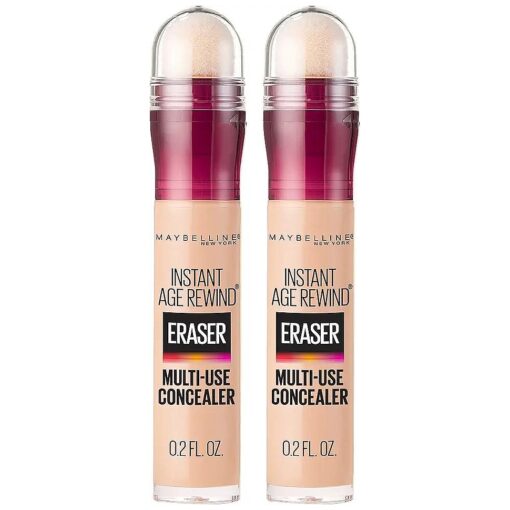 Maybelline Instant Age Rewind Eraser Dark Circles Treatment Multi-Use Concealer, Light, 0.2 Fl Oz, 2 Count