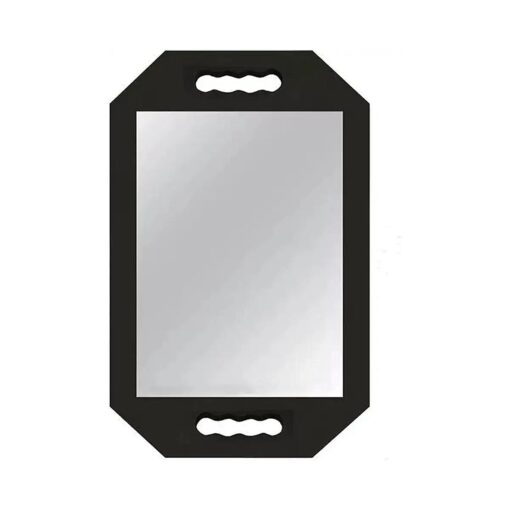 Lightweight Handheld Mirror - Black Foam Handle Mirror for Barbers, Salons and Beauticians - Double Handle Mirror -Easy to Carry & Hold Mirror for Haircuts & Make up