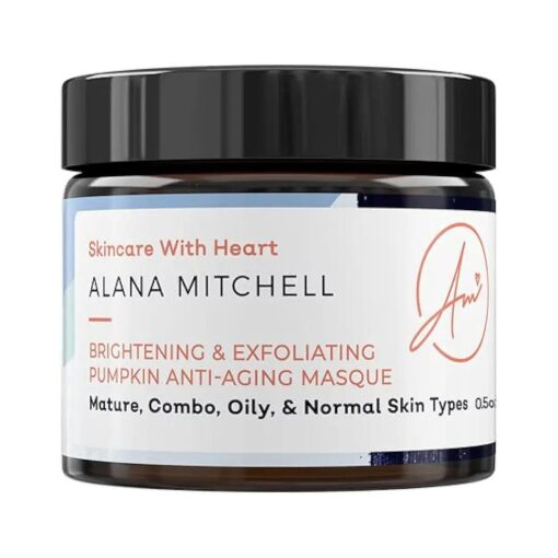 Alana Mitchell Pumpkin Anti Aging Face Mask - Exfoliating Natural Face Masks w/Glycolic & Citric Acid - Facial Mask for Glowing, Refreshed Skin - Gel Face Mask for All Skin Types ( 0.5 oz )