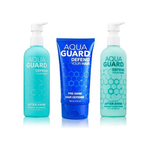 AquaGuard Swimmers Essential Hair Protection Bundle | Seriously, No More Swim Hair | Prevents Chlorine Damage + Softens Hair While Swimming | Gluten Free, Vegan, Color Safe