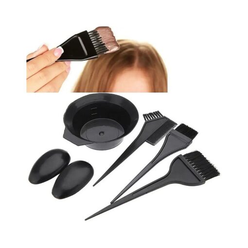 AKOAK 5 Pcs/Set Black Hair Dye Set Kit Hairdressing Brushes Bowl Combo Salon Hair Color Dye Tint DIY Tool Set Kit