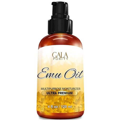 Gala Purity Emu Oil - Large 4oz - Best Natural Oil for Face, Skin, Hair Growth, Stretch Marks, Scars, Nails, Muscle & Joint Pain, and More