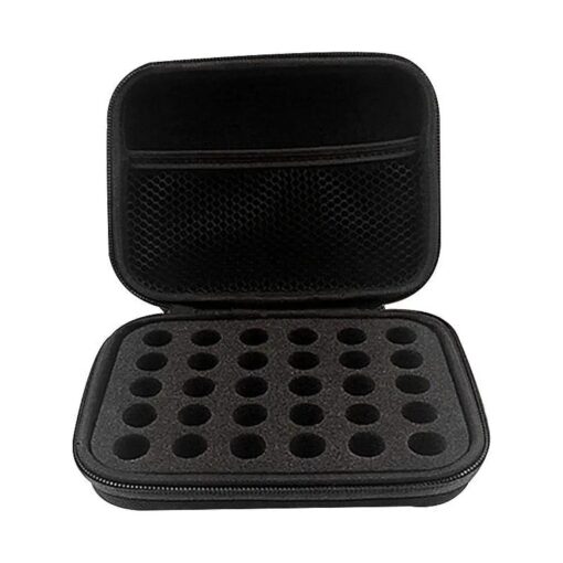 myonly Essential Oils Carrying Case Holds 30 Grids for 1-3ML Roller Bottles Storage Organizer Bag Hard Shell for Home, Travel, and Presentations ( Black )