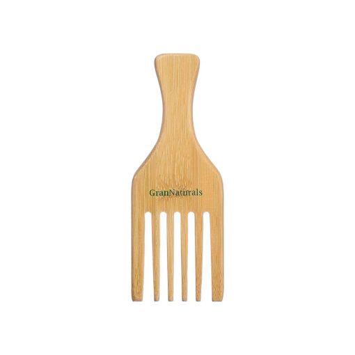 GranNaturals Wide Tooth Wooden Comb & Afro Pick - Natural Wood Volumizing & Styling Tool for Thick, Coarse, Curly Hair - Non-Static Comb for Afros & Beards - Detangling Accessories for Men & Women