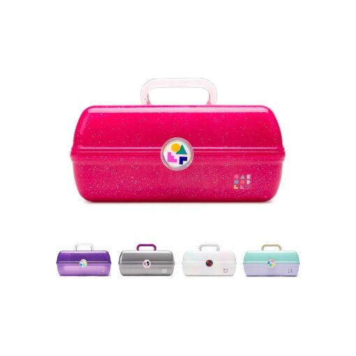 Caboodles On-The-Go Girl Makeup Box, Hard Plastic Makeup Organizer Box, Built-In Mirror, Secure Latch for Safe Travel, Spacious Storage for Large Items