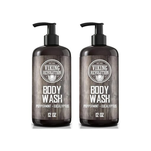 Men 's Body Wash - Eucalyptus Peppermint Body Wash for Men - Mens Natural Body Wash with Vitamin E and Rosemary Oil - Mens Shower Gel Liquid Soap - Peppermint Mens Bodywash ( 2 Pack )