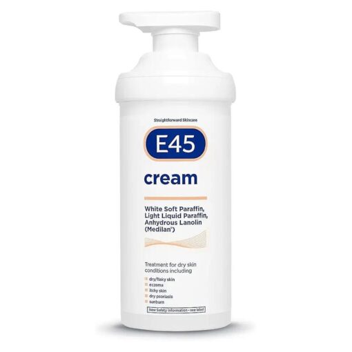 E45 Eucalyptus Scented Cream, 500g - Whole Body Moisturizer for Dry Skin & Eczema Relief, Paraffin Enriched