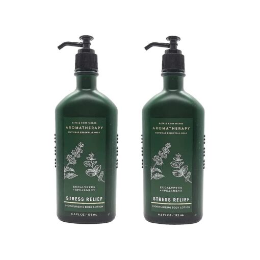 Bath & Body Works Aromatherapy Stress Relief - Eucalyptus + Spearmint Body Lotion, 6.5 Fl Oz, 2-Pack