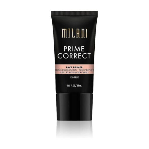 Milani Prime Correct Face Primer - Diffuses Discoloration + Pore-Minimizing - Light/Medium ( 0.85 Fl, Oz, ) Vegan, Cruelty-Free Face Makeup Primer to Color Correct Skin & Reduce Appearance of Pores