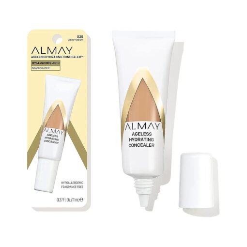 Almay Anti-Aging Concealer, Face Makeup with Hyaluronic Acid, Niacinamide, Vitamin C & E, Hypoallergenic, -Fragrance Free, 020 Light Medium, 0.37 Fl Oz ( Pack of 1 )