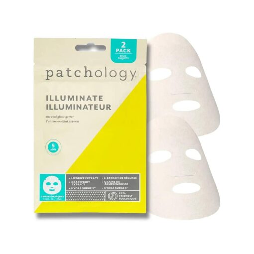 Patchology Brightening Face Masks with Vitamin C - Men & Women Face Masks Skin Care Sheet for Skin Brightening and More Even Skin Tone - Illuminate FlashMasque Face Sheets Moisturizer ( 2 Count )